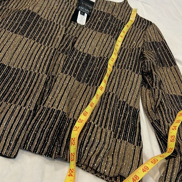 NWT XSCAPE Women's Gold & Black Tank Top and Open Front Cardigan Set Size Large - Picture 3 of 14